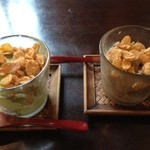 あんから庵 - 抹茶とほうじ茶アイス