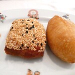 中國菜 奈良町 枸杞 - 海老すり身のせトースト揚げ　糯米の揚げ餃子