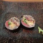 すし匠 - 〆秋刀魚磯辺巻
