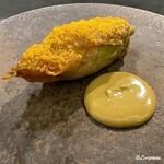 カーサ・デル・チーボ - 菱蟹を南瓜の花に詰めたフリット 蟹みそのソース
