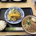 和泉食堂 - 料理写真:そば定食(野菜煮付・チャンプルー) 830円