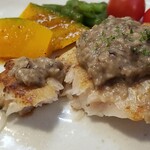 キッチン ブルー グローブ - ソースを乗せます