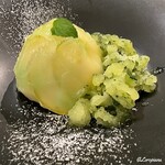 カーサ・デル・チーボ - 夏みどりのスプーマとザバイオーネ レモンとフレッシュミントのグラニテ添え
