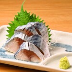 Shime mackerel sashimi