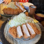 Fujiki - 前:厚切とんかつ定食 並厚 200g 1180(税込) 後:骨付きとんかつ定食 300g 2180(税込)