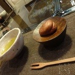 たから湯 - 到着時のおもてなし。栗の渋皮煮。