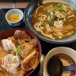 味の民芸 - 満腹セット　ヒレカツ3枚丼＆カレーうどん