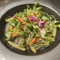 HAGI - 天然のじゅんさい 雲丹 川俣軍鶏のコンソメ