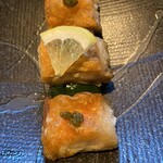 別邸KURO - 地金目鯛とズッキーニのミルフィーユ仕立て　バジルオイルソース