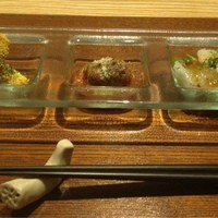 リストランテ ソットラルコ - ヒラメのカルパッチョ、新牛蒡のフリット、イタリアンハンバーグ