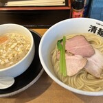 Seimen ya - 濃厚昆布水の鶏白湯つけ麺(中盛り)