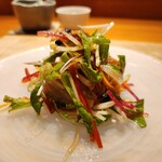 旬華 なか村 - お取り分けしてくれた縞鯵のサラダ