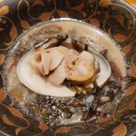 旬華 なか村 - 蛤のお粥仕立て、黒いのは福建海苔