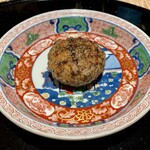 膳処末富 - 地鶏つくね 竹焼き