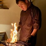 膳処末富 - 地鶏つくね 竹焼き