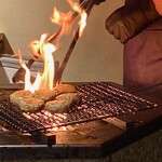 膳処末富 - 地鶏つくね 竹焼き