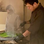 膳処末富 - 空芯菜 藁焼き