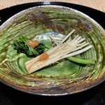 膳処末富 - サラダえのき 春菊 焼き浸し
