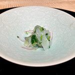 膳処末富 - あおり烏賊とアロエの和え物
