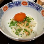 膳処末富 - 薪うどん 卵黄