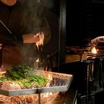 膳処末富 - 空芯菜 藁焼き