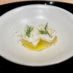 膳処末富 - 口直し リコッタチーズとグレープフルーツ