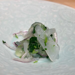 膳処末富 - あおり烏賊とアロエの和え物