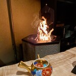 膳処末富 - 焚き火を眺めながら食後のひととき