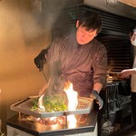 膳処末富 - 空芯菜 藁焼き