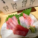 スタンドふじ - 刺身定食　ハマチ マグロ 鯛