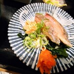 スタンドふじ - 刺身定食　タタキ ポン酢で