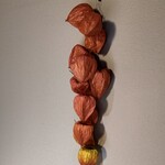 御料理 良所 - 壁に掛けられている赤いホウズキを見ると季節が感じられる