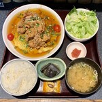 ぼんや - 天津風卵造り地鶏唐揚げのせ定食 ¥950