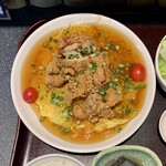 ぼんや - 天津風卵造り地鶏唐揚げのせ定食 ¥950 の天津風卵造り地鶏唐揚げのせ