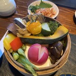別邸KURO - 伊豆豆腐と季節野菜のせいろ蒸し