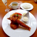 ダイニング＆カフェ ランデブーラウンジ - 海老フライと蟹クリームコロッケ 1500円