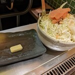 月島もんじゃ おこげ 大宮 - イカバターのバターと明太もちもんじゃ