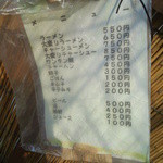 ふくちゃんラーメン - 外にある行列用のﾒﾆｭｰ表【2013年8月】