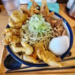 肉そば てノ字 - 鶏中華大■ゲソ天■訳あり卵