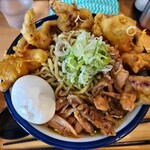 肉そば てノ字 - 鶏中華大■ゲソ天■訳あり卵