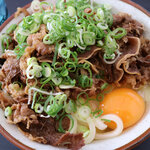 岸井うどん - 肉釜玉800円