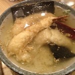 天ぷら てんかつ - 天茶＋ホタテ。いいお出汁！