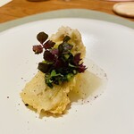 mieux restaurant - 山形だしがかかったアナゴのフリットと夕顔