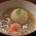 貴馳走坊 あ・うん - 大根の菊花造り、蕎麦の実餡かけ