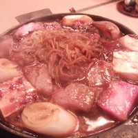 太田なわのれん - 煮込んだ後の牛鍋