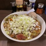 スタミナラーメン がむしゃ - スタミナ冷やし、レバー増し、味玉、刻みネギ