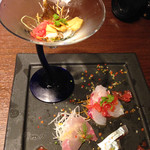 トラットリアチンクエポンテ - カルパッチョ、味も見た目も豪華でした