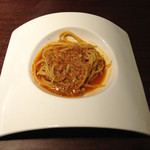 トラットリアチンクエポンテ - カニ身とカニみそのパスタ