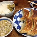 一圓 本店 - 餃子ライス450円 スープ付き