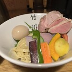 麺処 竹川 - 麺とトッピング